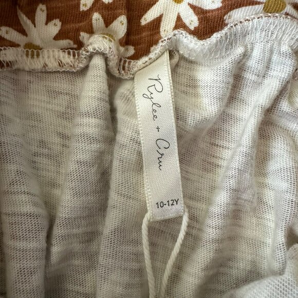 Rylee and Crew Girls Size 10-12Y Brown and White Daisy Floral Mini Skirt - Picture 4 of 6